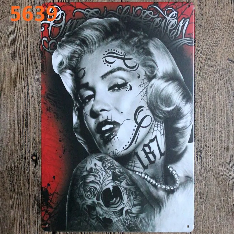 

Marilyn Monroe Tin Metal Signs Living Room Art Wall Craft Decor Iron Poster Cuadros 30X20CM A-6103