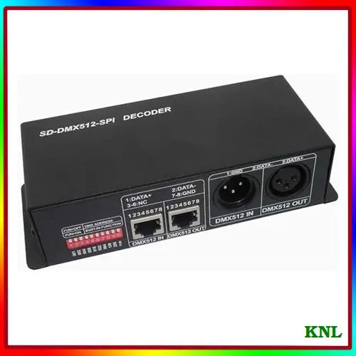 DC12-24V Led DMX512 декодер, Led DMX вход сигнала выход сигнала SPI контроллер с sd-картой для пусть полосы света