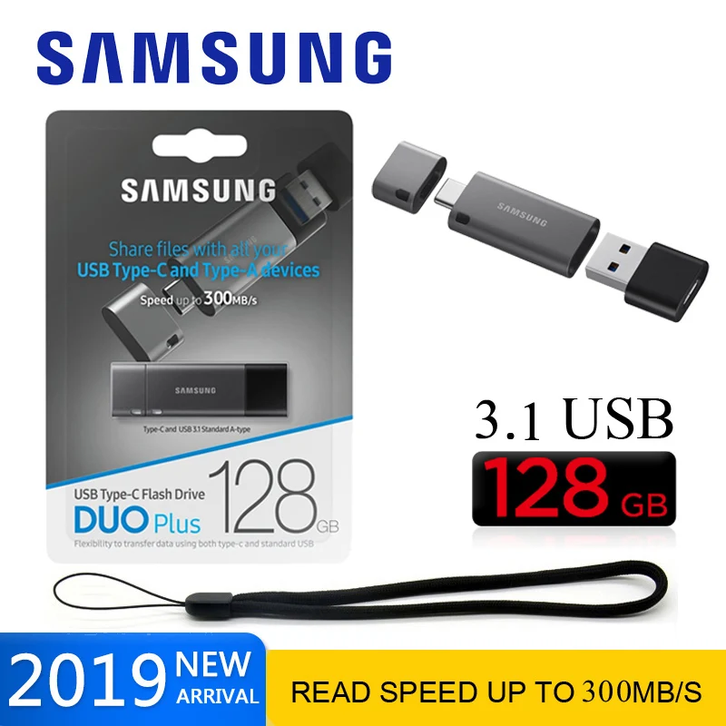 Samsung Cle USB 64 ГБ первоначально размещенный на 3 1 флэш-накопитель DUO Plus 32 Гб 128 C Флешка
