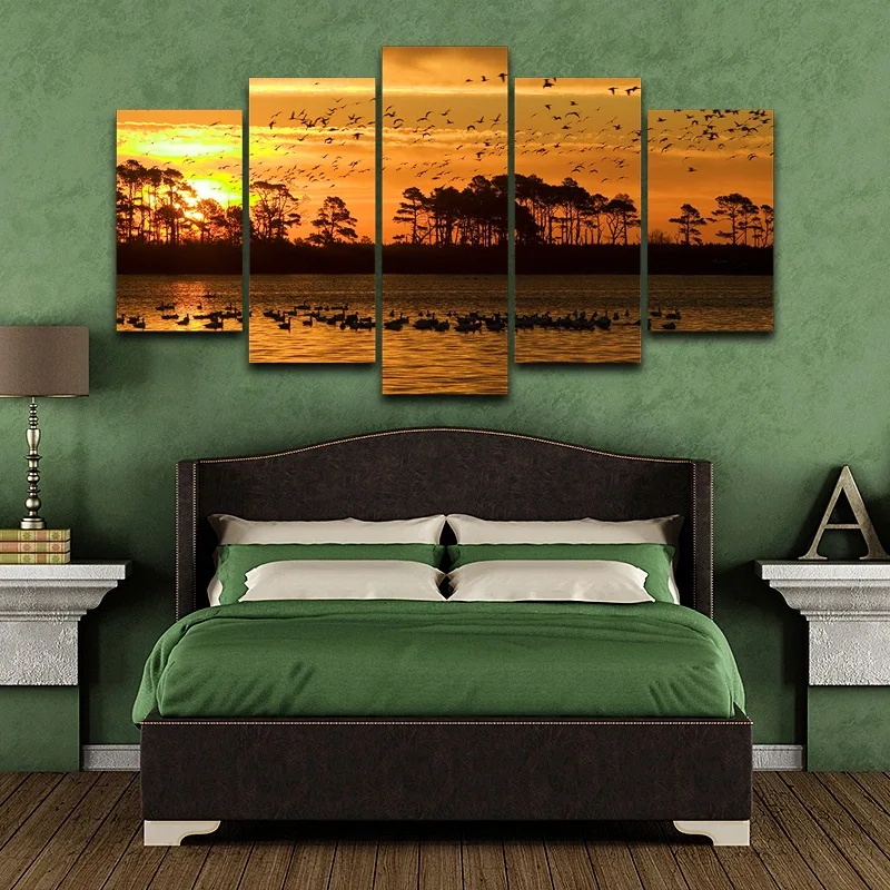 Художественный принт Sunset View рисунок на холсте HD в рамке Настенная картина