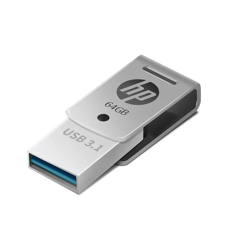 Hp OTG type-C USB 3,1 Металлическая USB Flash 16 ГБ 32 ГБ 64 ГБ для смартфонов/планшетов/ПК DJ Pendrive USB 3,0 персональный логотип ручка драйвер