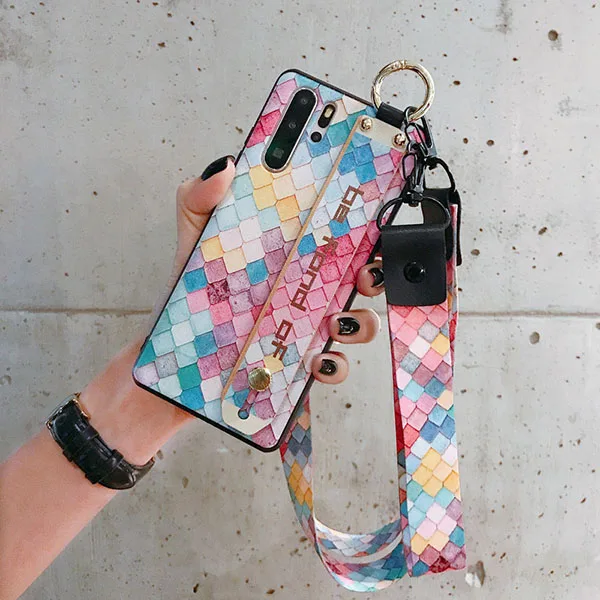 case with lanyard Задняя крышка для huawei P30 P20 Lite Pro чехол s Honor 10 Lite 8X mate 10 20 lite чехол Nova 4 задняя крышка чехол девушка женщина ожерелье - Цвет: case with lanyard