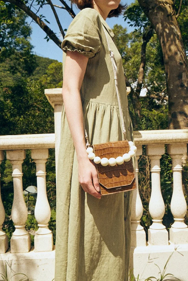 Ремень через плечо с деревянными бусинами для сумочки Женский кошелек ручной