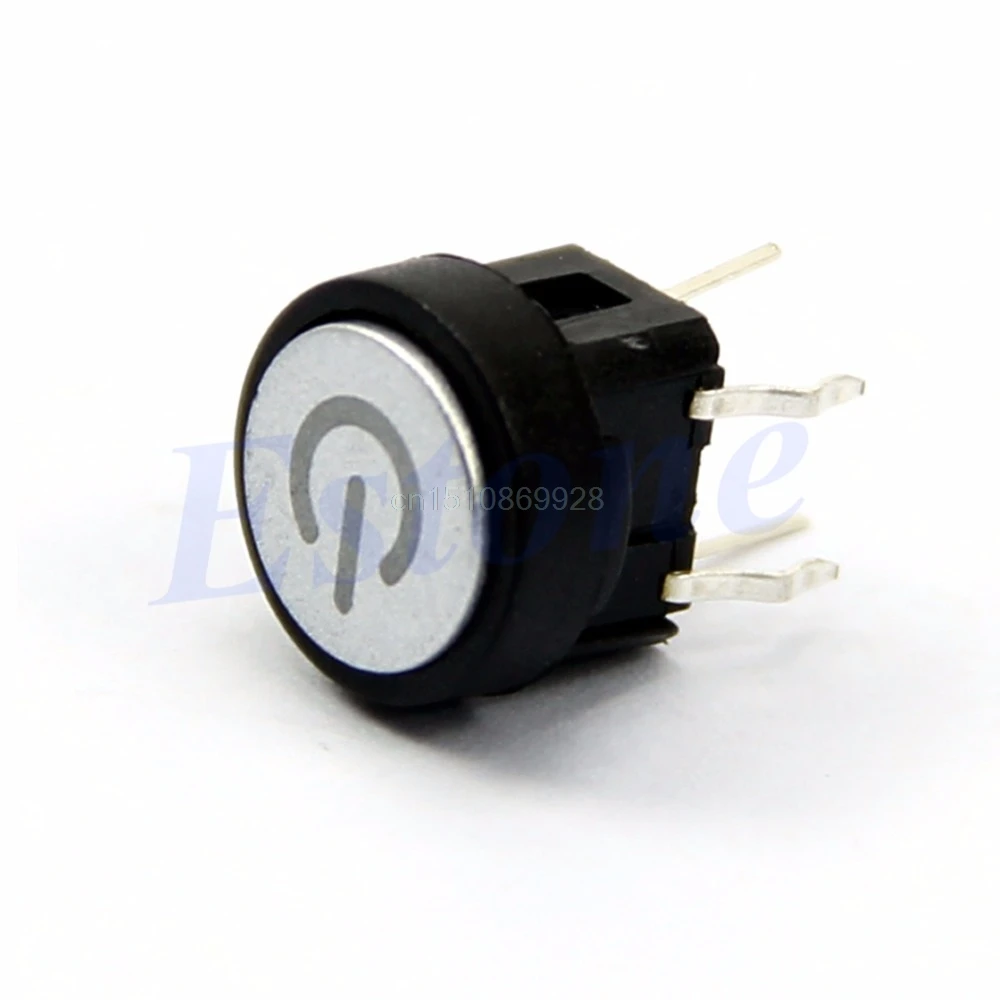 

1pc Push Button Green Led Light Power Symbol Push Button Momentary Latching Computer Case touch Switch