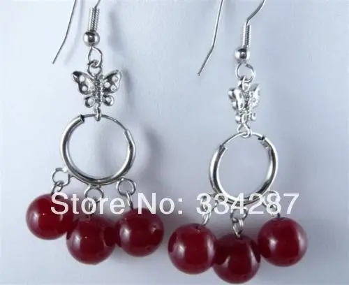 Красивая! Красный Нефрит Болтаются Серьги|dangle earrings|earrings danglered dangle earrings |