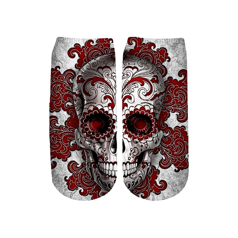 PLstar Cosmos забавные готические носки с принтом черепа летние модные 3D хлопковые