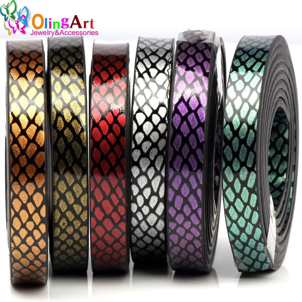 1 ярд/партия шнуры из искусственной кожи с имитацией питона 10/5 мм|necklace jewelry