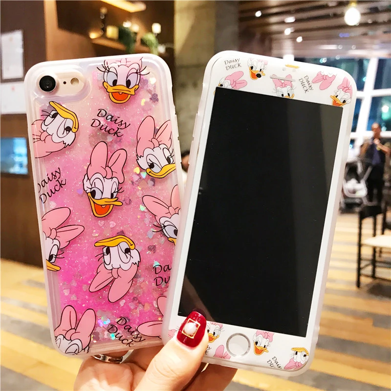 Для iphone 8 plus мультфильм Микки динамический с блестками и жидкостью чехол сияющими