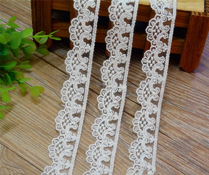 14 ярдов/партия кружевная ткань из белого хлопка ширина 2 5 см|embroidered lace|lace fabricembroidered