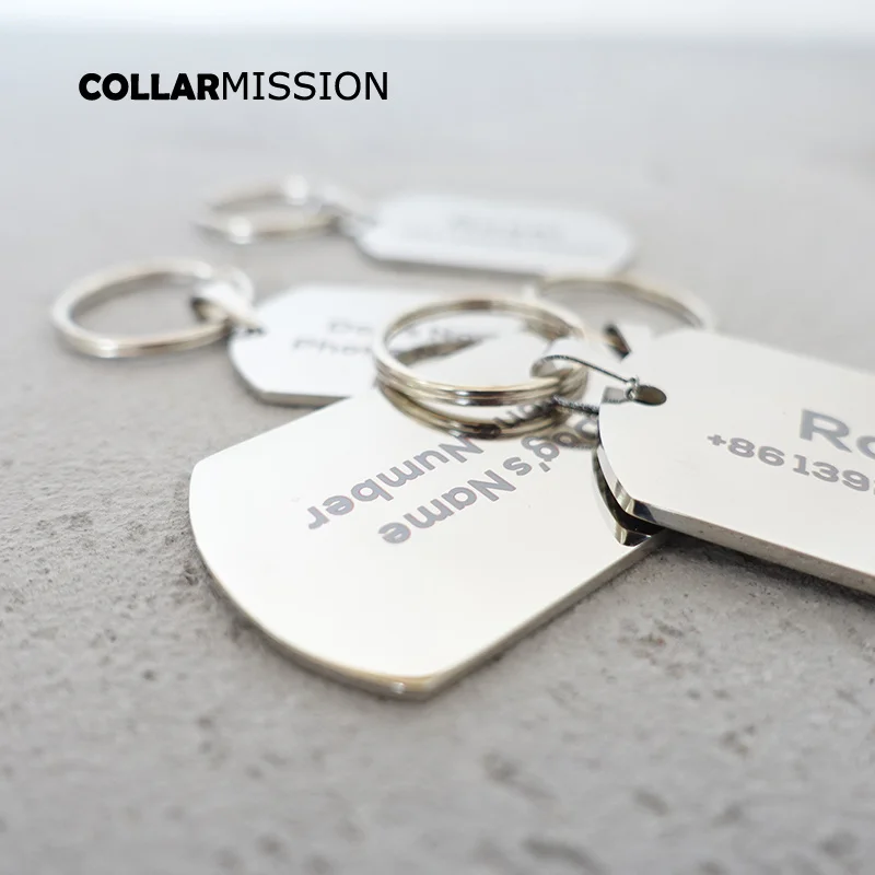 Двухсторонняя прямоугольная идентификационная бирка для собак и кошек с