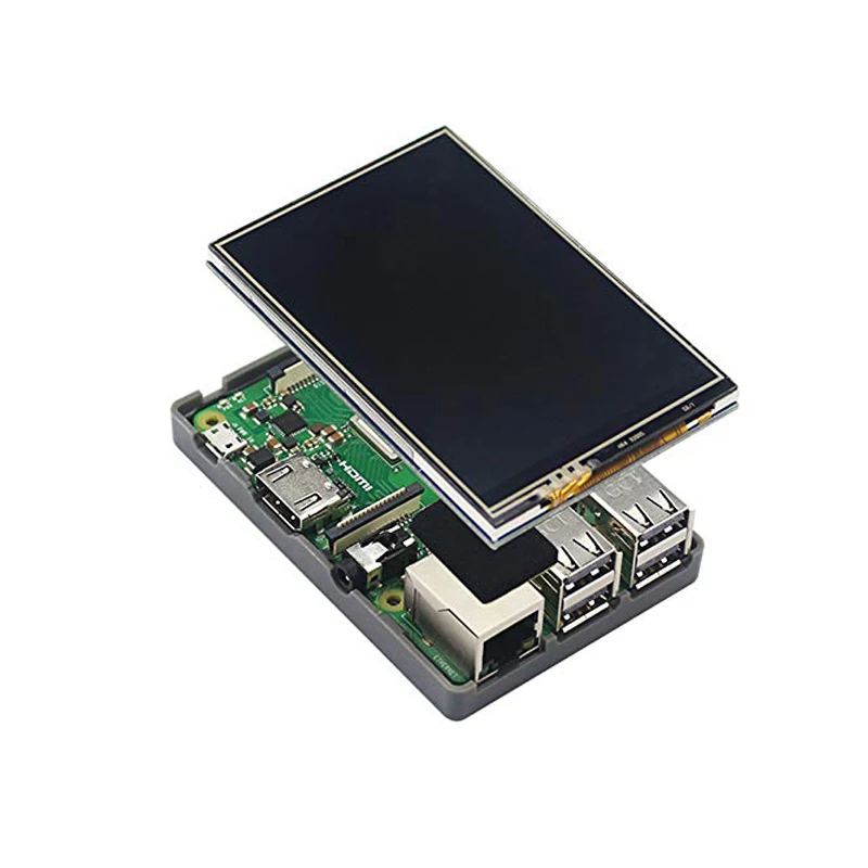 Raspberry Pi 3 5 дюймовый дисплей сенсорный экран + чехол ABS вентилятор радиатор для 3B +/