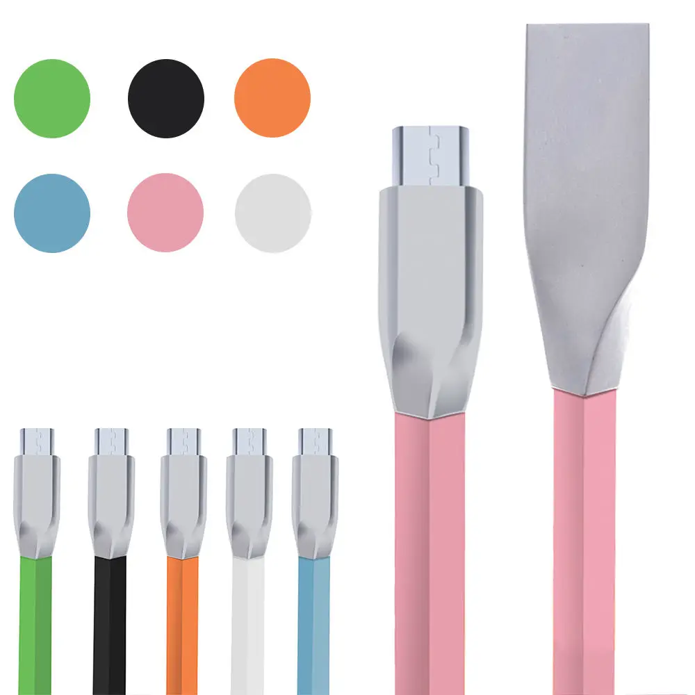 100 шт./лот Прочный TPE провода Micro USB синхронизации данных Универсальный цинковый