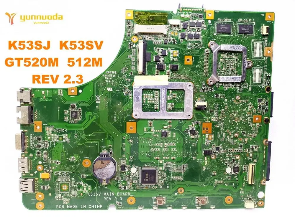 Оригинальная материнская плата для ноутбука ASUS K53SV K53SJ GT520M 512M REV 2 3 протестирована