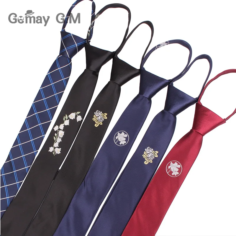 Новый тонкий мужской галстук с молнией классический для костюмов в полоску