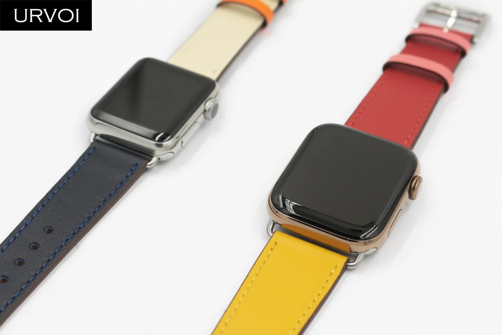 URVOI один ремешок для apple watch серии 5/4 3/2/1 Swift кожаный iwatch наручные классический