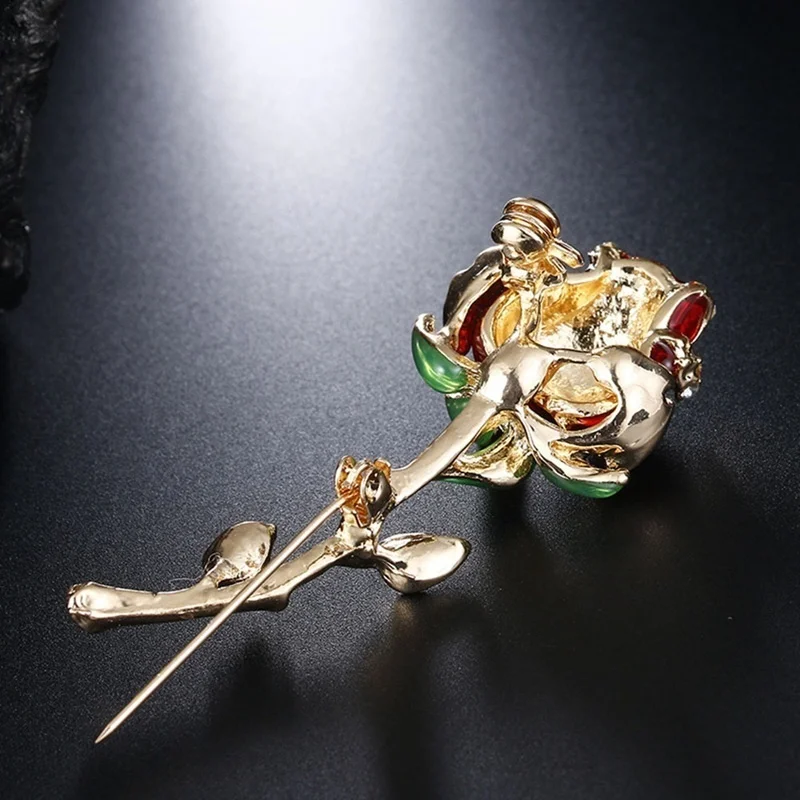 Стразы эмалированная красная Фотолюминесцентная Женская Брошь из сплава в виде