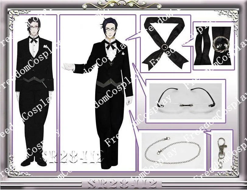 Костюм черного Батлера курошицзи Клода фоуста костюм для косплея|costume moustache|costume