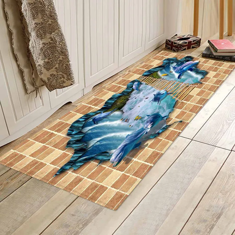 3D фланель супер мягкий ковер подводный с животным принтом Memory Foam коврик дом