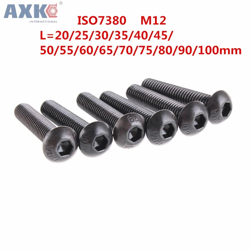AXK m12 болт с головкой ISO7380 полукруглой шестигранной класса 10 9 20 100 мм|Винты| |