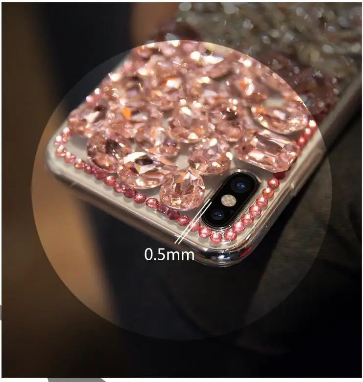 Чехол для iPhone XS Max XR X блестящий прозрачный мягкий чехол со стразами 5S 6S 7 8 Plus 11 Pro