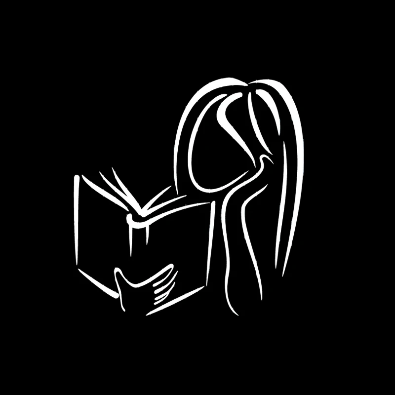 YJZT 11 6*12 см девушка чтение книги книжный магазин библиотека модные виниловые