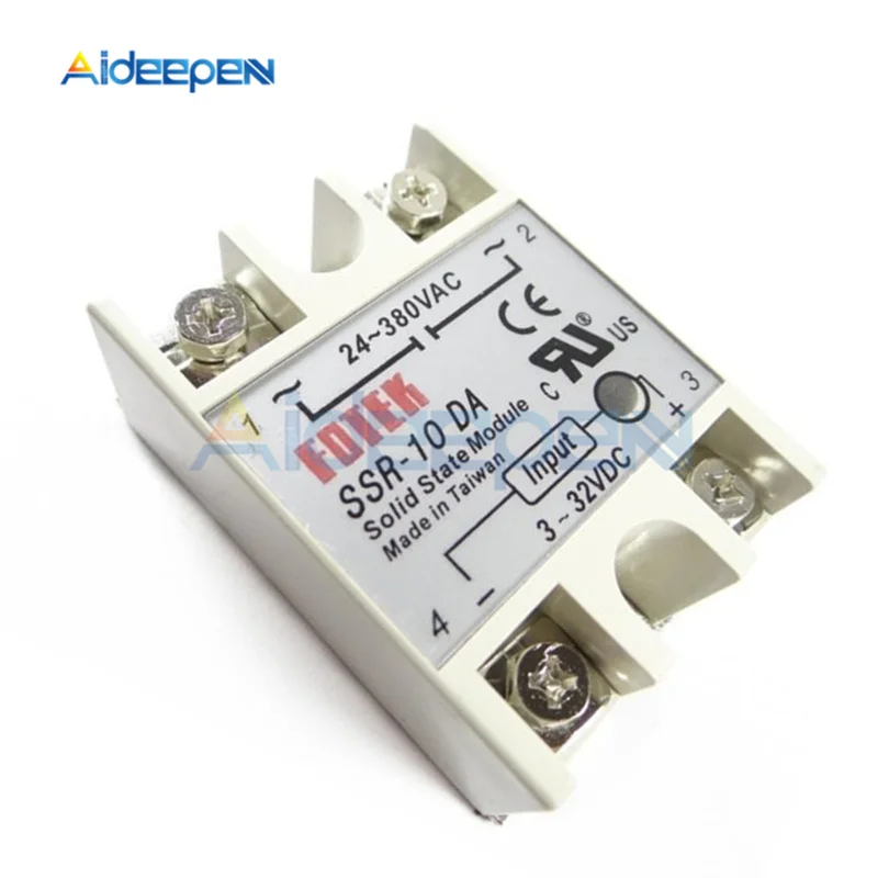 Однофазное твердотельное реле SSR-10DA 25DA 40DA 50DA 60DA SSR-10AA 25AA 40AA 60AA 100AA DC/AC AC/AC с белым