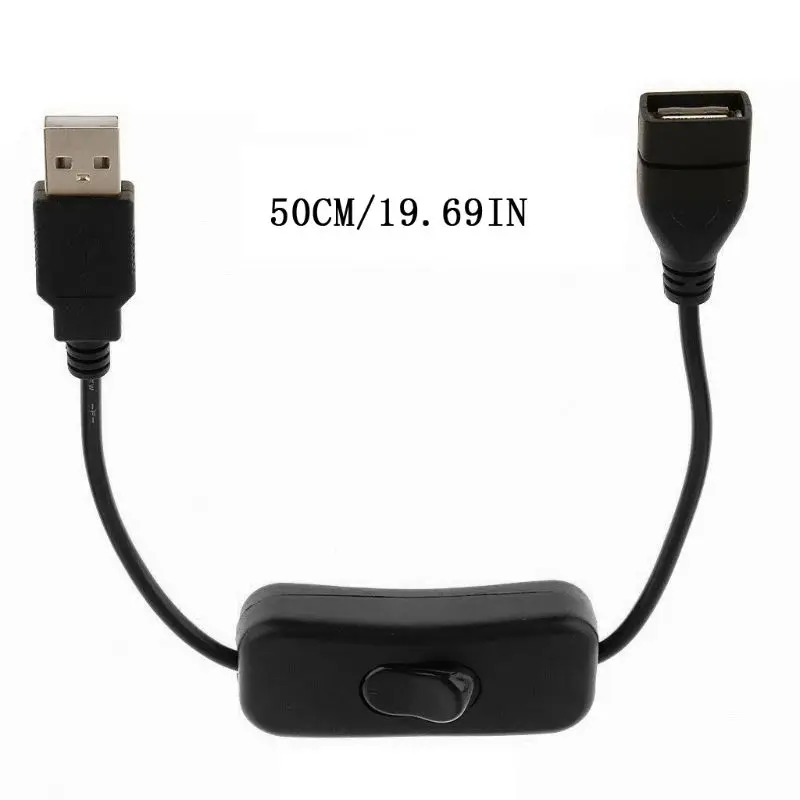 USB 2,0 кабель-удлинитель для синхронизации данных, USB кабель-удлинитель с переключателем вкл. Выкл. Для ПК, USB вентилятор, светодиодный светильник, USB зарядное устройство Raspberry Pi, 1 м/2 м/3 м