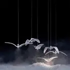 Современный белый подвесной светильник s, светодиодный подвесной светильник для чайки, кофейня, Ресторан, Бар, птица, подвесной светильник, скандинавский светильник ing