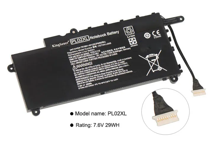 KingSener PL02XL Батарея для HP Pavilion 11 X360 11-n010dx 11-n000snx 11-N014TU 11-N030TU 751681-421 HSTNN-LB6B HSTNN-DB6B