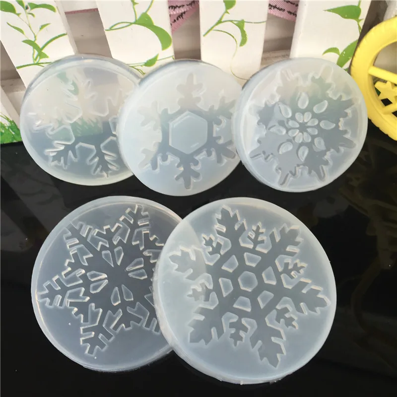 

5pcs/set Snowflake Silicone Mold Resin Craft DIY Mould Tools for Jewelry Pendant Necklace Making Decorating