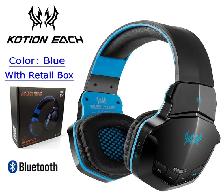 B-With Retail Box KOTION EACH B3505 беспроводные Bluetooth наушники игровые гарнитуры PC Gamer наушники с микрофоном светодиодный светильник для смартфонов - Цвет: B-With Retail Box
