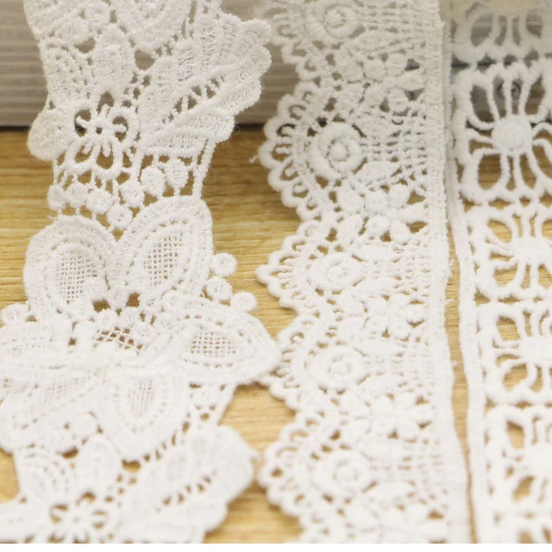 5 ярдов 3 7 см смешанный стиль белая хлопчатобумажная кружевная ткань кружевные