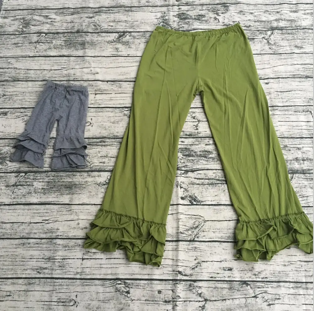 Новые модели сплошной цвет западная одежда для взрослых тройной штаны с оборками