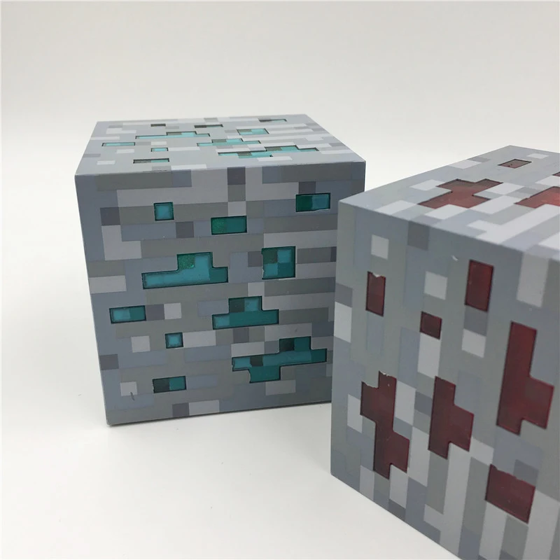 Minecraft светящаяся Ночная лампа краснозонная руда синий камень алмаз квадратный