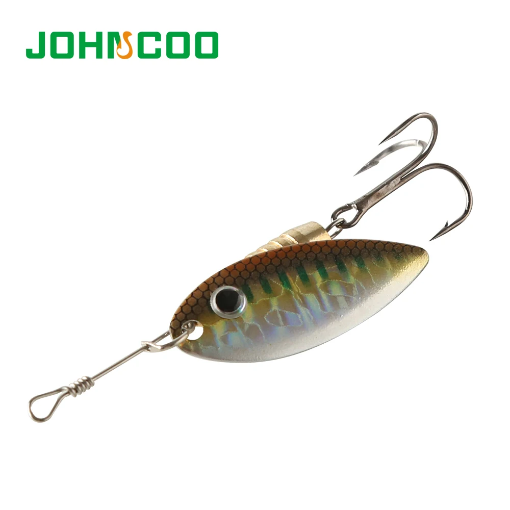 JOHNCOO 1pc 4Color Metal Spinner Bait with Sharp Treble Hook Artificial Copper Sinker Longcast Jigging Fishing Lure | Спорт и