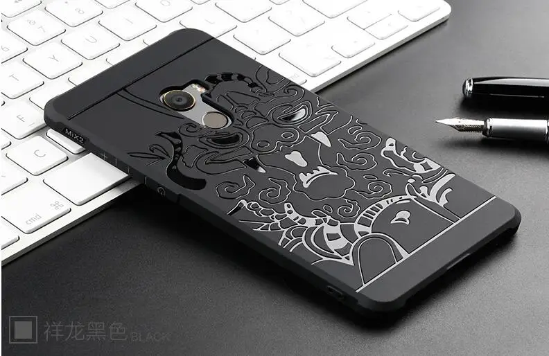 dragon black Противоударный силиконовый чехол COCOSE для Xiaomi Mix Mix2 Mix2s Mi8 SE F1 Mi6X Mi5X A1 A2 MAX3 матовый чехол с 3D драконом - Цвет: dragon black