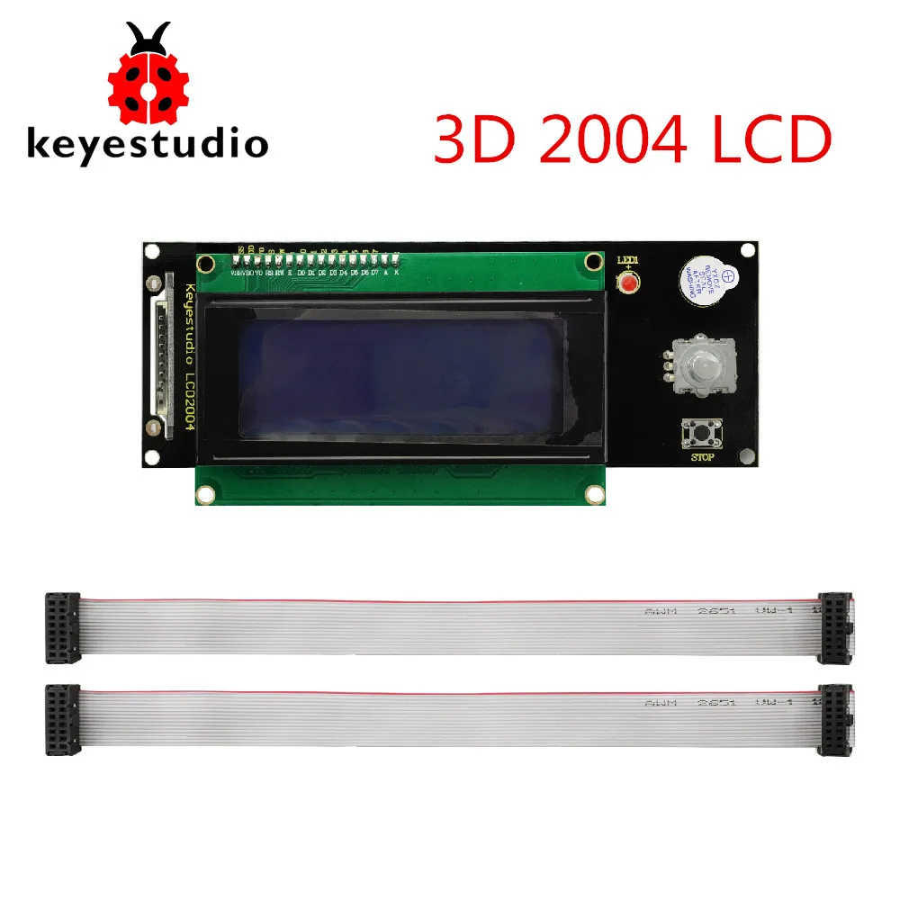 Keyestudio LCD2004 дисплей 3D модуль со слотом для sd карты + кабель 30 см Arduino /