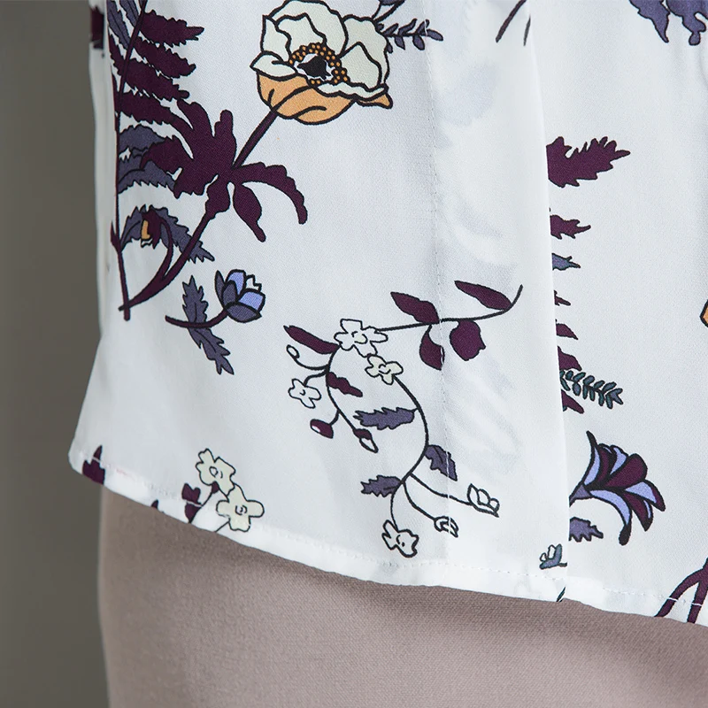 2XL брендовая рубашка из 100% шелка женские блузки весна-лето 2019 новые шелковые с