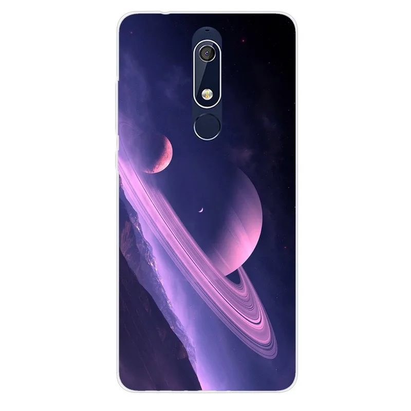 XK-13 Для Nokia 1 2 2,1 3 3,1 4,2 5 5,1 6 6,1 7 7,1 плюс 2018X5X6 Чехол для телефона с рисунком "Звездное небо" Луна картина мягкий чехол Fundas Capa - Цвет: XK-13