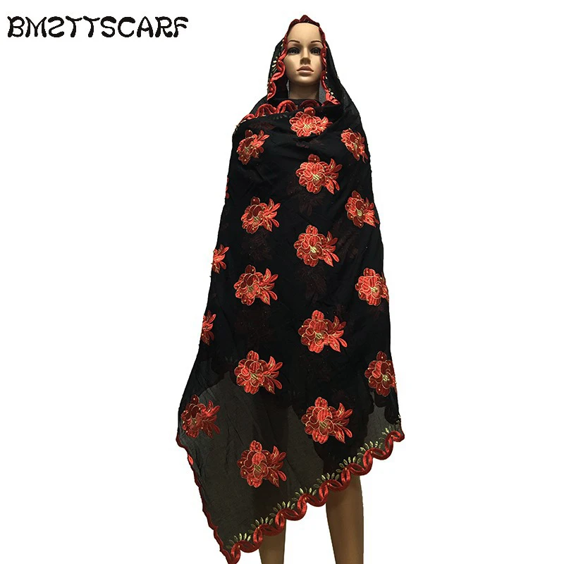 Высококачественный большой хлопковый шарф новый африканский вышитый женский с