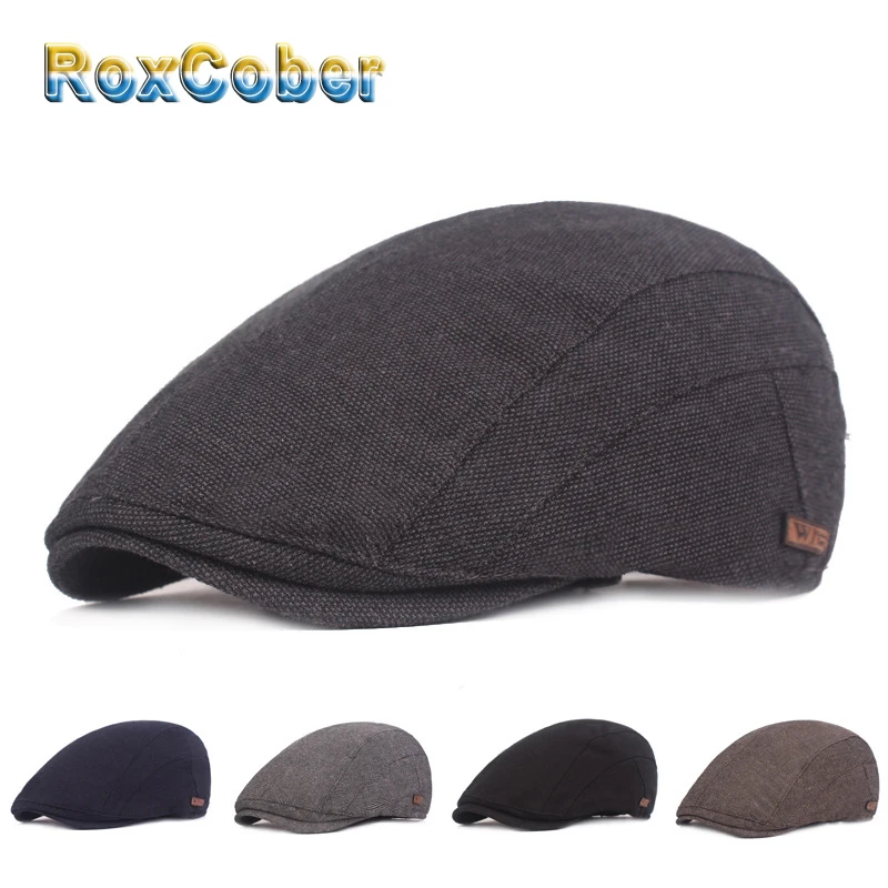 Винтажные кепки RoxCober для газетчика Гэтсби вождения плюща гольфа солнца с плоским