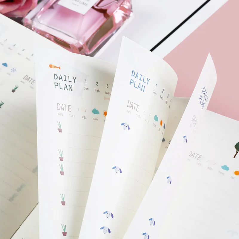 2019 Kawaii Cute Rabbit Schedule Planner paper Note book 365 days Weekly Monthly Yearly Organizer 32K Notebook | Канцтовары для