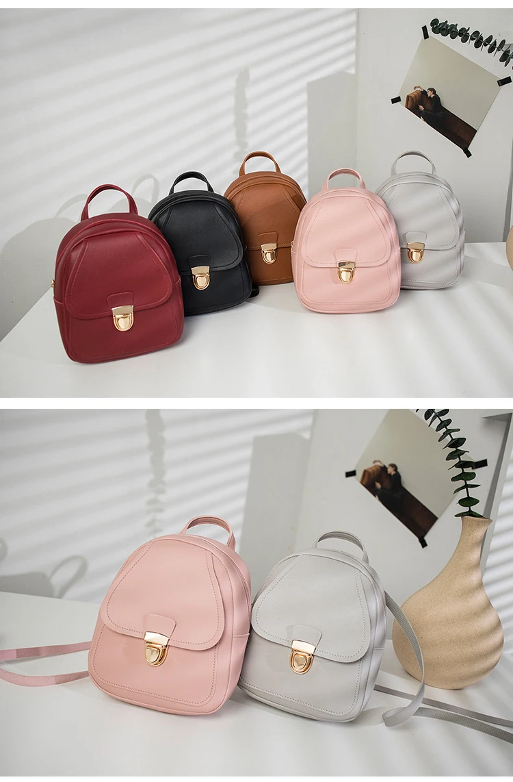 S.IKRR Women PU Small Backpack Waterproof New Brand Designer Shoulder Bag Female Daypack Travel bags Solid Mini Casual Bags