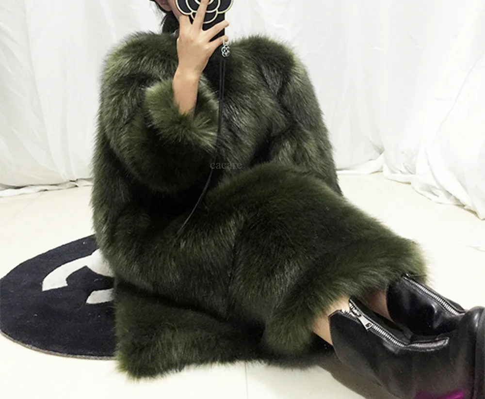 CACARE Faux Fur Coat CHEAPEST Fluffy Long Fur Coats Fake Fur Jacket Teddy 3 Colors F0126 Covered Buttons