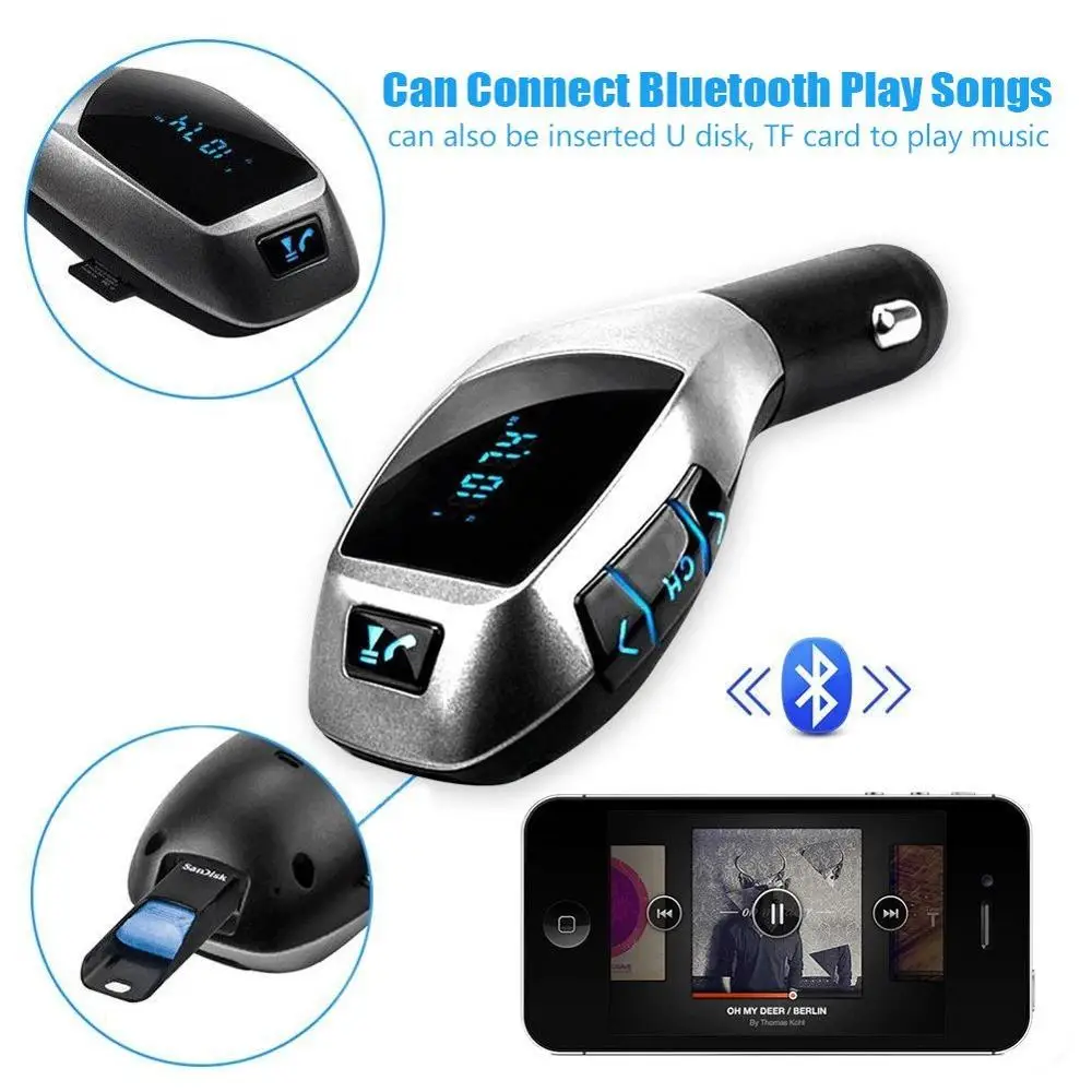 Автомобильный MP3 аудио плеер Bluetooth FM передатчик беспроводной модулятор радио