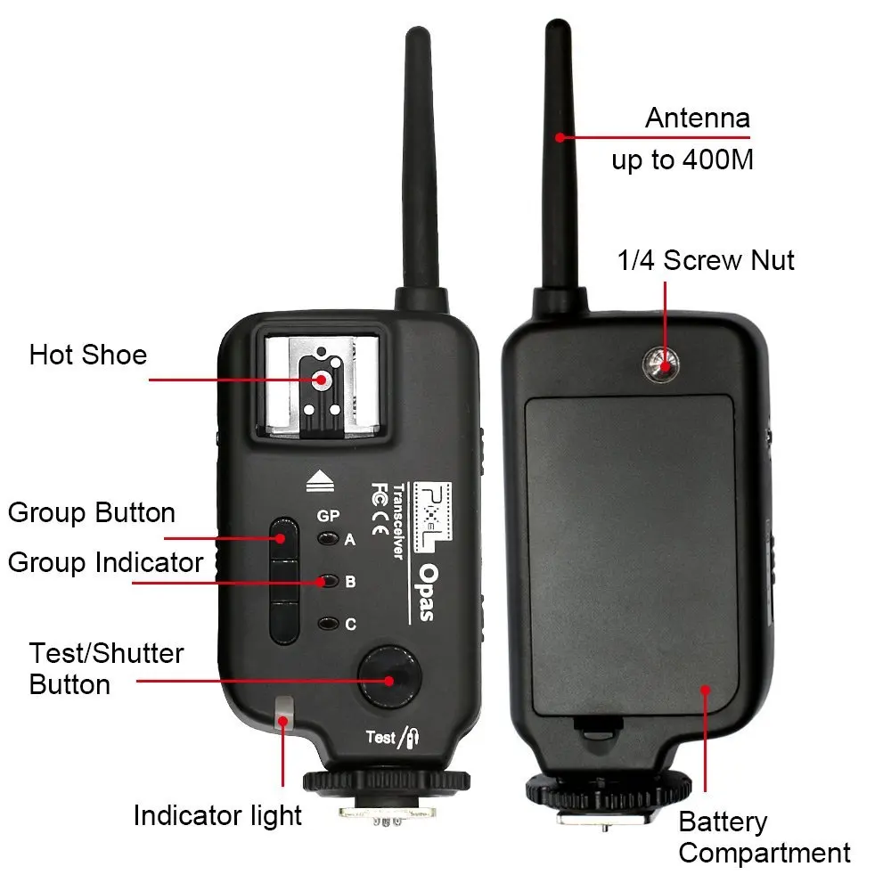 2 шт. PIXEL Opas Беспроводной флэш-приемник-транзистор со спуском высокое Скорость