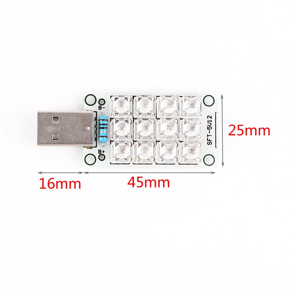 USB лампа 5 в постоянного тока 12 светодисветодиодный суперъяркая белая/красная