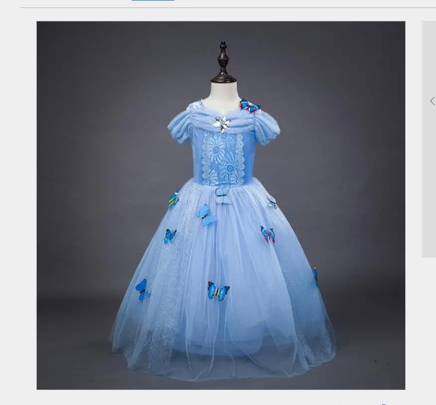 Новинка 2016 года платье принцессы Золушка София для девочек детское праздничное