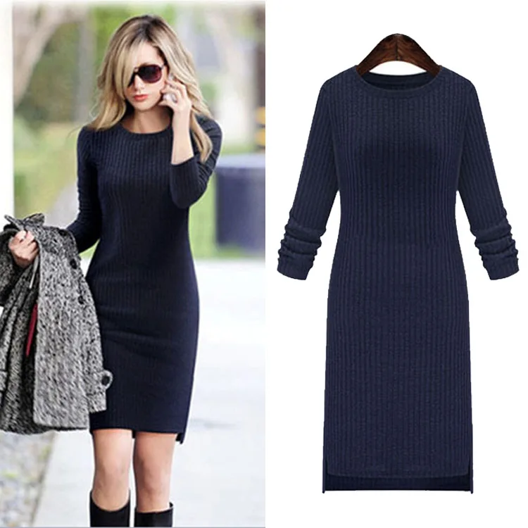 Women's Dress Ribbed and thickened slim Dresses | Женская одежда