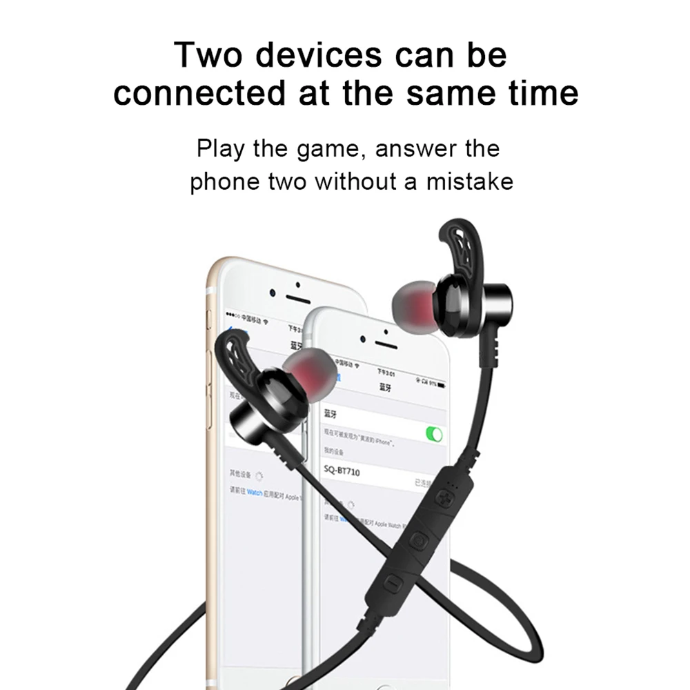 Оригинальные магнитные музыкальные наушники Bluetooth Беспроводные спортивные HIFI